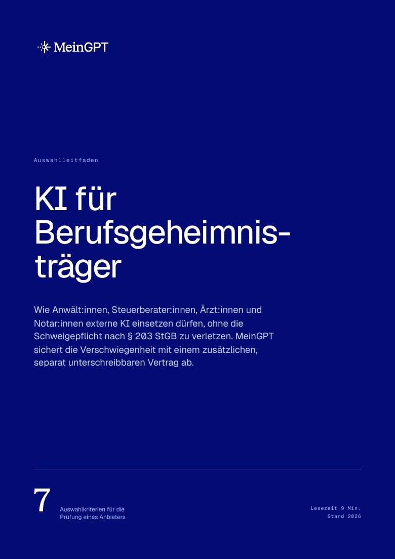 KI für Berufsgeheimnisträger – die § 203-Auswahlkriterien
