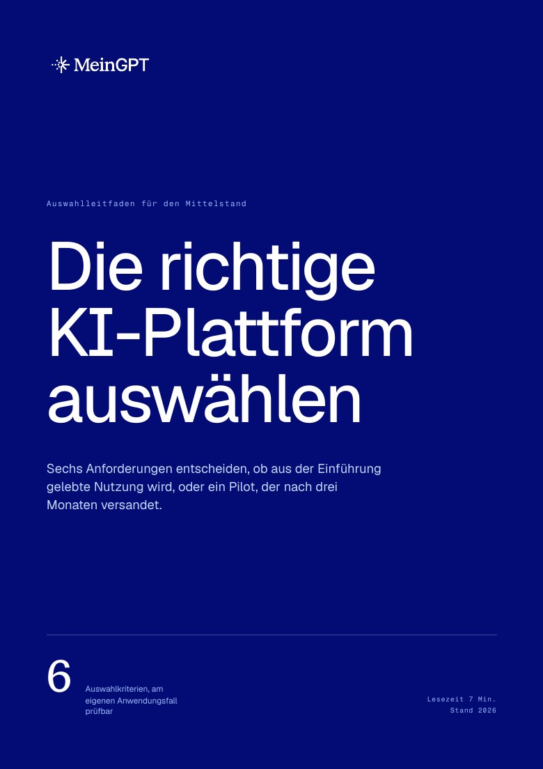 Cover des Leitfadens zur Auswahl einer KI-Plattform